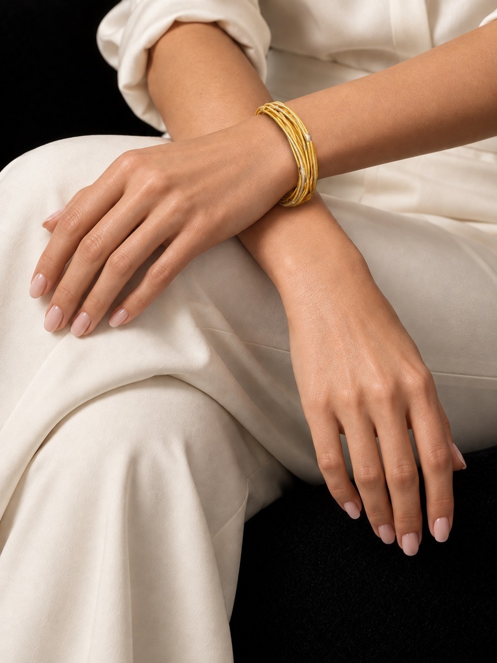 ⚜️ Multi-Strand Bangle | Twisted Wire Gold & Silver-Tone | Stack 💗 - Picture 2 of 3